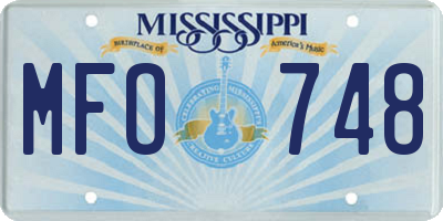 MS license plate MFO748