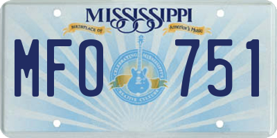MS license plate MFO751