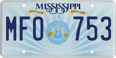 MS license plate MFO753