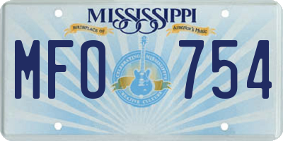 MS license plate MFO754