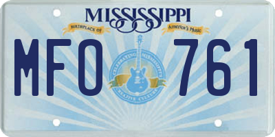 MS license plate MFO761
