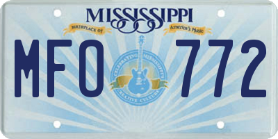 MS license plate MFO772