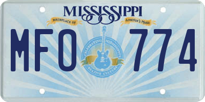 MS license plate MFO774