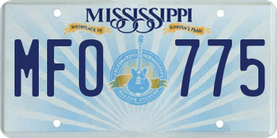 MS license plate MFO775