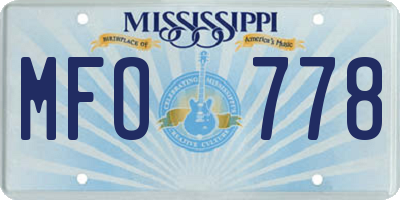 MS license plate MFO778