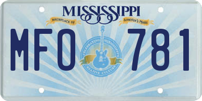 MS license plate MFO781