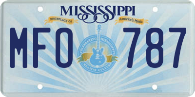 MS license plate MFO787