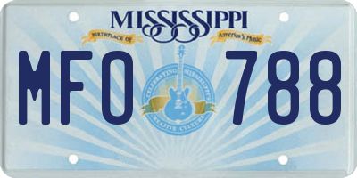 MS license plate MFO788