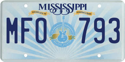 MS license plate MFO793