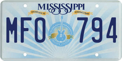 MS license plate MFO794