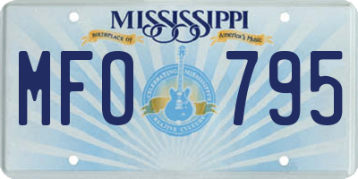 MS license plate MFO795