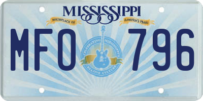 MS license plate MFO796
