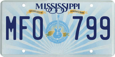 MS license plate MFO799