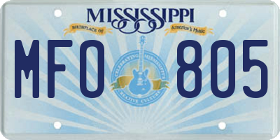 MS license plate MFO805