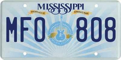 MS license plate MFO808