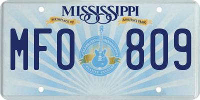 MS license plate MFO809