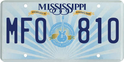 MS license plate MFO810