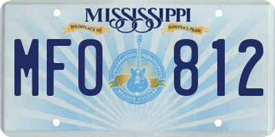 MS license plate MFO812
