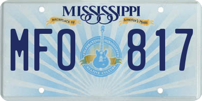 MS license plate MFO817
