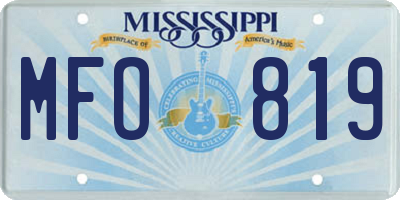 MS license plate MFO819
