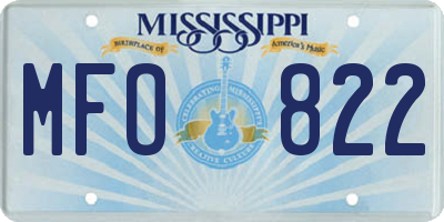 MS license plate MFO822