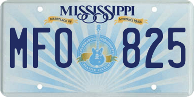 MS license plate MFO825