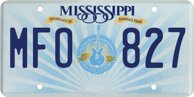 MS license plate MFO827