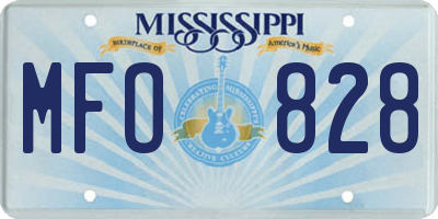 MS license plate MFO828