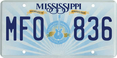 MS license plate MFO836