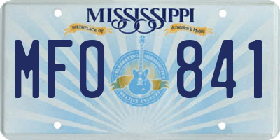 MS license plate MFO841
