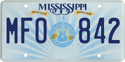 MS license plate MFO842
