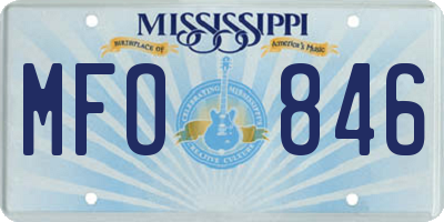 MS license plate MFO846