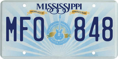 MS license plate MFO848