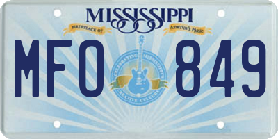MS license plate MFO849