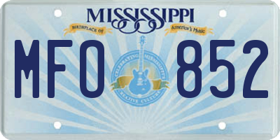 MS license plate MFO852