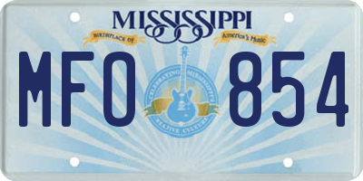 MS license plate MFO854