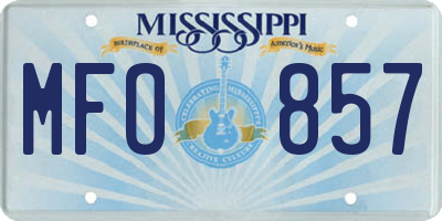 MS license plate MFO857