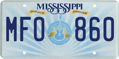 MS license plate MFO860