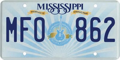 MS license plate MFO862