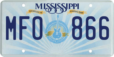 MS license plate MFO866