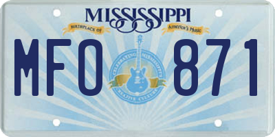 MS license plate MFO871