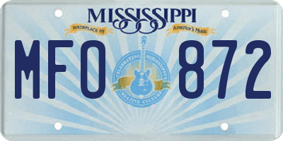 MS license plate MFO872