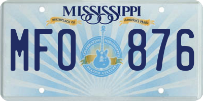 MS license plate MFO876