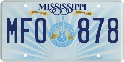 MS license plate MFO878
