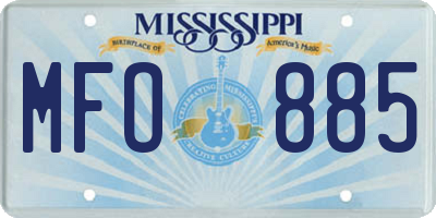 MS license plate MFO885