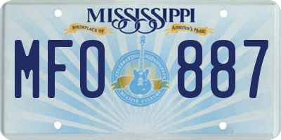 MS license plate MFO887