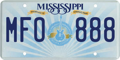 MS license plate MFO888