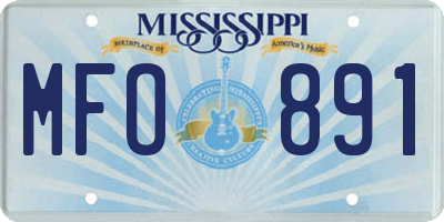 MS license plate MFO891