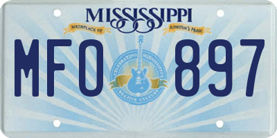 MS license plate MFO897