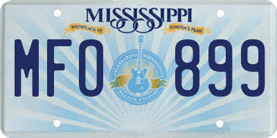 MS license plate MFO899